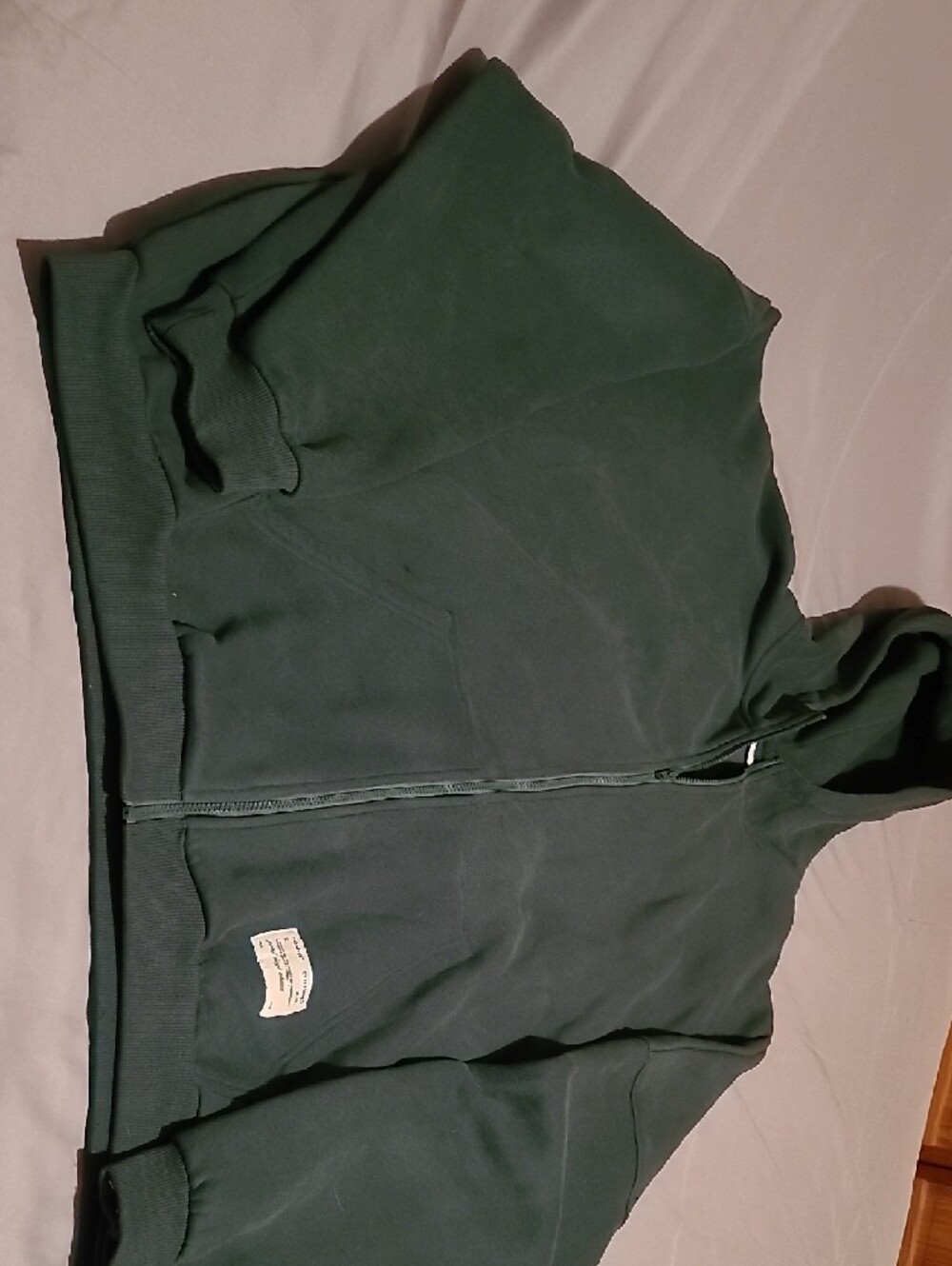 Women's Dark Green Zip-Up Hoodie with Hood - Picture 2 of 8